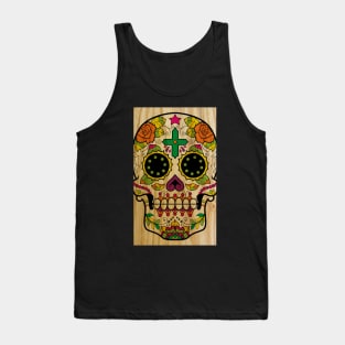 Wood Sugar Skull Tank Top